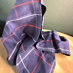 Burberry Vintage Handkerchief Plaid Navy Red White Scarf
